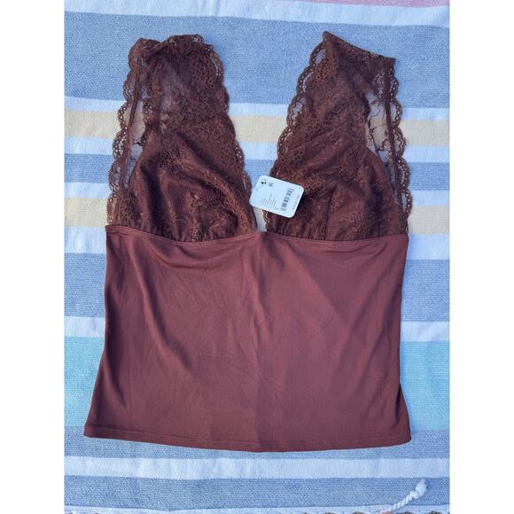 NWT, Free People, Power Play Cami, Color Bittersweet Brown - Size Large - Picture 3 of 5